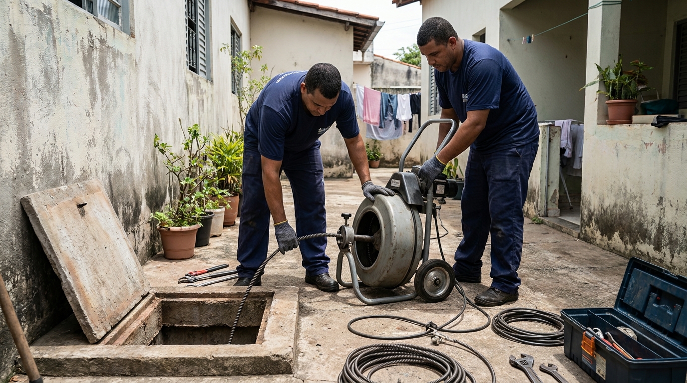Desentupimento de Coluna Sanitária em Goiânia‑GO